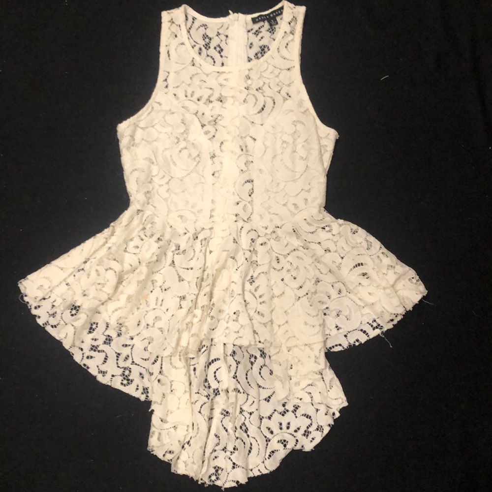 Lace peplum top